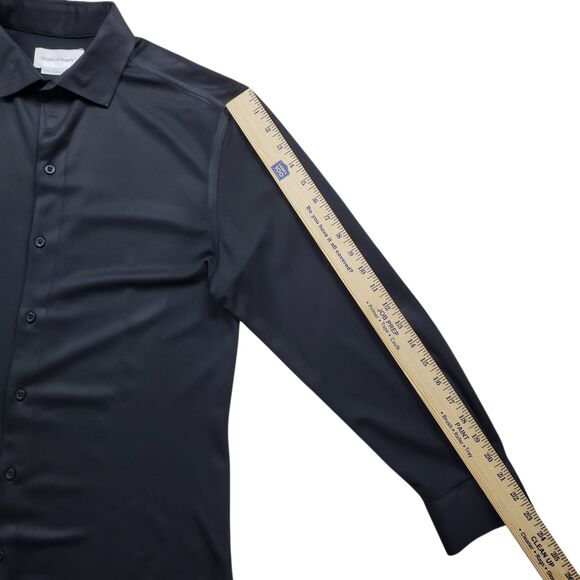 Ministry of Supply Apollo Shirt Mens Medium Slim Fit Black Performance Stretch - Picture 7 of 9